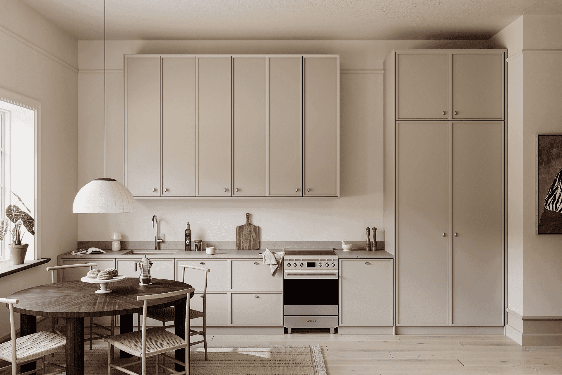 Kök med tidstypiska materialval